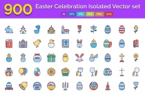900 Easter Celebration Isolated Vector set Screenshot 1