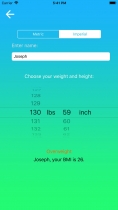 BMI Calculator - Android App Source Code Screenshot 3