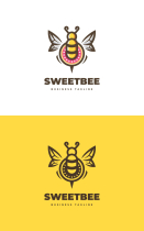Cute Sweet Bee Logo Template Screenshot 3