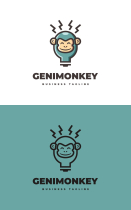 Genius Monkey Logo Template Screenshot 3