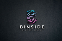 Binside Letter B - Abstract Digital Data Wave Logo Screenshot 2