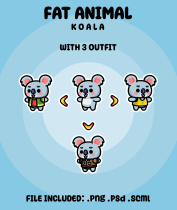 Cute Fat Animal Characters Bundle Screenshot 5