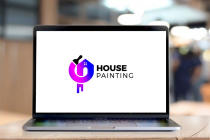 Digital House Painting Brush Logo Design Screenshot 1