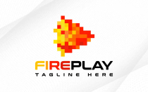Fire Pixel Play Logo Fire Logo Entertainment Logo Screenshot 1
