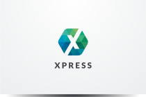 Letter X Hexagon Pixel Logo Design Vector v.06 Screenshot 1