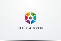 Colorful Hexagon Geometric Pixel Logo Vector Screenshot 1