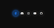 Glowing Social Media Icons – Pure HTML And CSS Screenshot 1