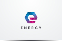 Letter E Hexagon Pixel Logo Design Vector v.21 Screenshot 1