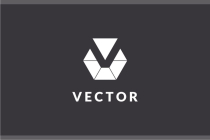 Letter V Hexagon Geometric Logo Design Vector v09 Screenshot 2