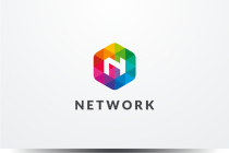 Letter N Hexagon Colorful Logo Design Vector v04 Screenshot 1