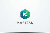Letter K Hexagon Pixel Logo Design Vector v.06 Screenshot 1