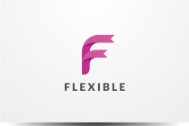 Flexible Letter F Ribbon Logo Design Vector Screenshot 1