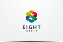 Eight Hexagon Colorful Number 8 Logo Design Vector Screenshot 1