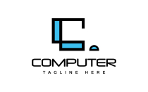Letter C Computer Logo Design Minimal PC Logo Screenshot 1