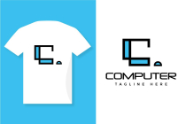 Letter C Computer Logo Design Minimal PC Logo Screenshot 2