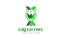 Green Leaf Owl Logo Design Screenshot 1