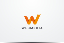 Web Media Letter W Ribbon Logo Design Vector Screenshot 1