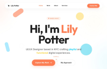UI Designer Portfolio Modern HTML Personal Website Screenshot 1