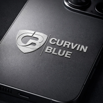 Curvin Blue Modern Shield Monogram Logo Design Screenshot 5