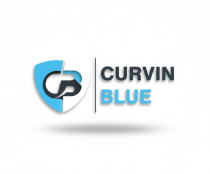 Curvin Blue Modern Shield Monogram Logo Design Screenshot 7