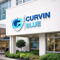 Curvin Blue Modern Shield Monogram Logo Design Screenshot 9